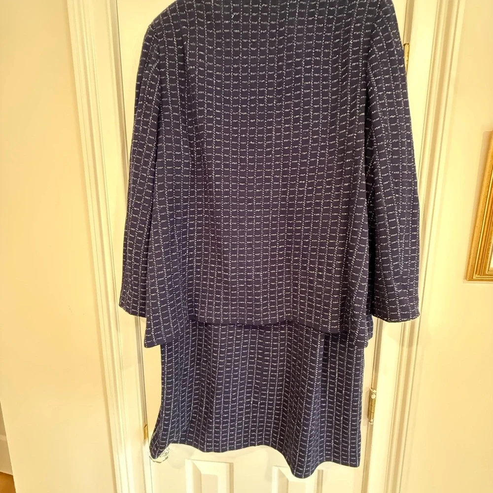 St. John Navy Geometric Dress Suit - Picture 5 of 5
